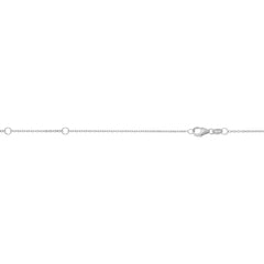 White Sterling Silver Polished Extendable Piatto Necklace