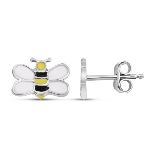 Parkplace Jewelers silver-enamel-bumble-bee-studs-ager13852