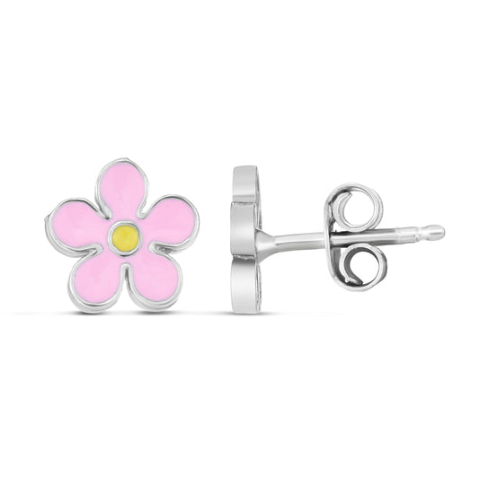 Parkplace Jewelers silver-enamel-pink-flower-studs-ager13855
