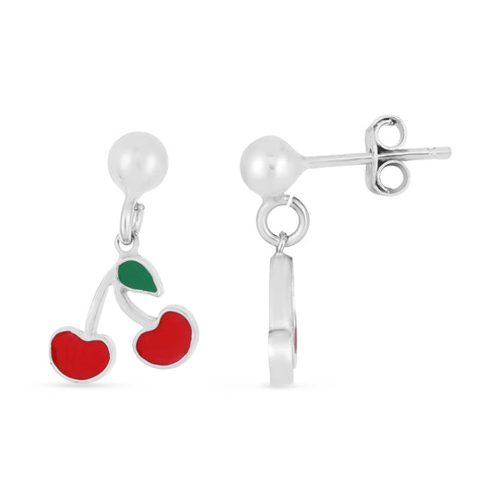 Parkplace Jewelers silver-enamel-cherry-drop-earrings-ager13856