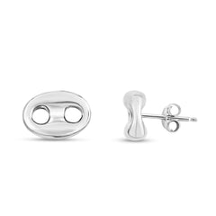 White Sterling Silver Polished Fashion Stud Earrings Earring