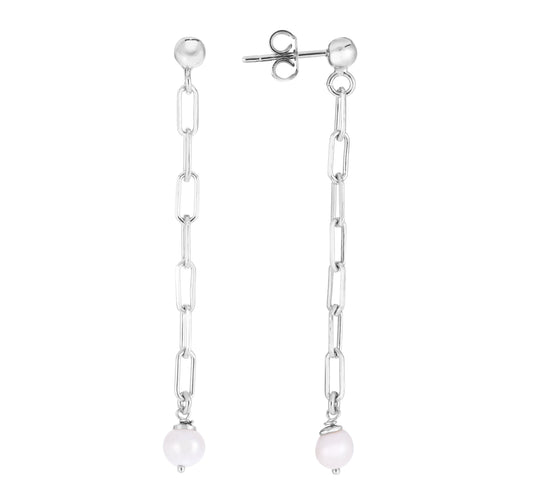 Parkplace Jewelers silver-pearl-chain-straight-drop-earrings-ager14284