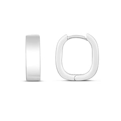 White Sterling Silver Polished Fashion Huggies Earring