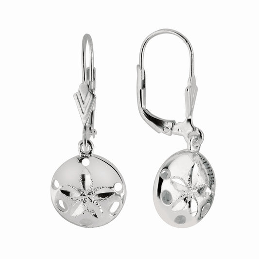 White Sterling Silver Polished Drop Earrings Earring
