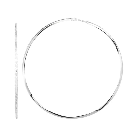 White Sterling Silver Polished Endless Hoop Earring