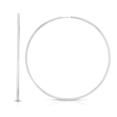 White Sterling Silver Polished Endless Hoop Earring