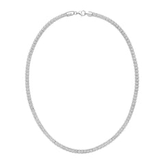 White Sterling Silver Polished Ice Necklace