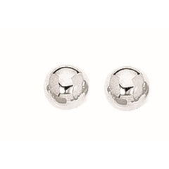 White Sterling Silver Polished Ball Stud Earring