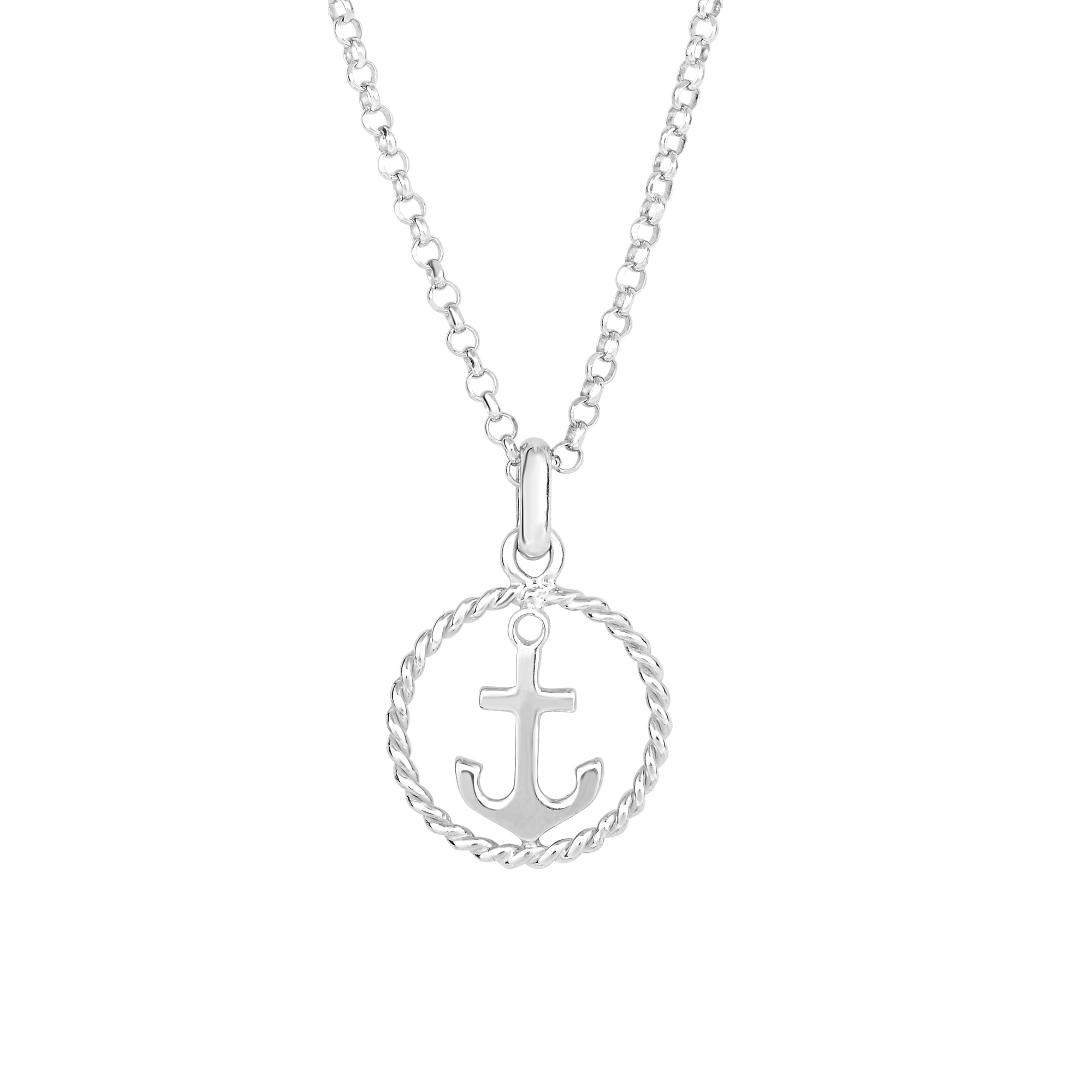 Parkplace Jewelers silver-anchor-and-rope-detail-bracelet-agn2802