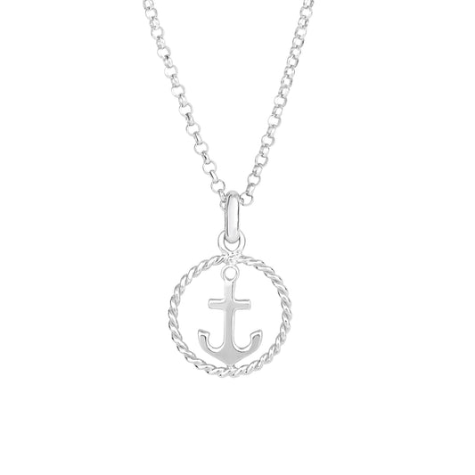 Parkplace Jewelers silver-anchor-and-rope-detail-bracelet-agn2802
