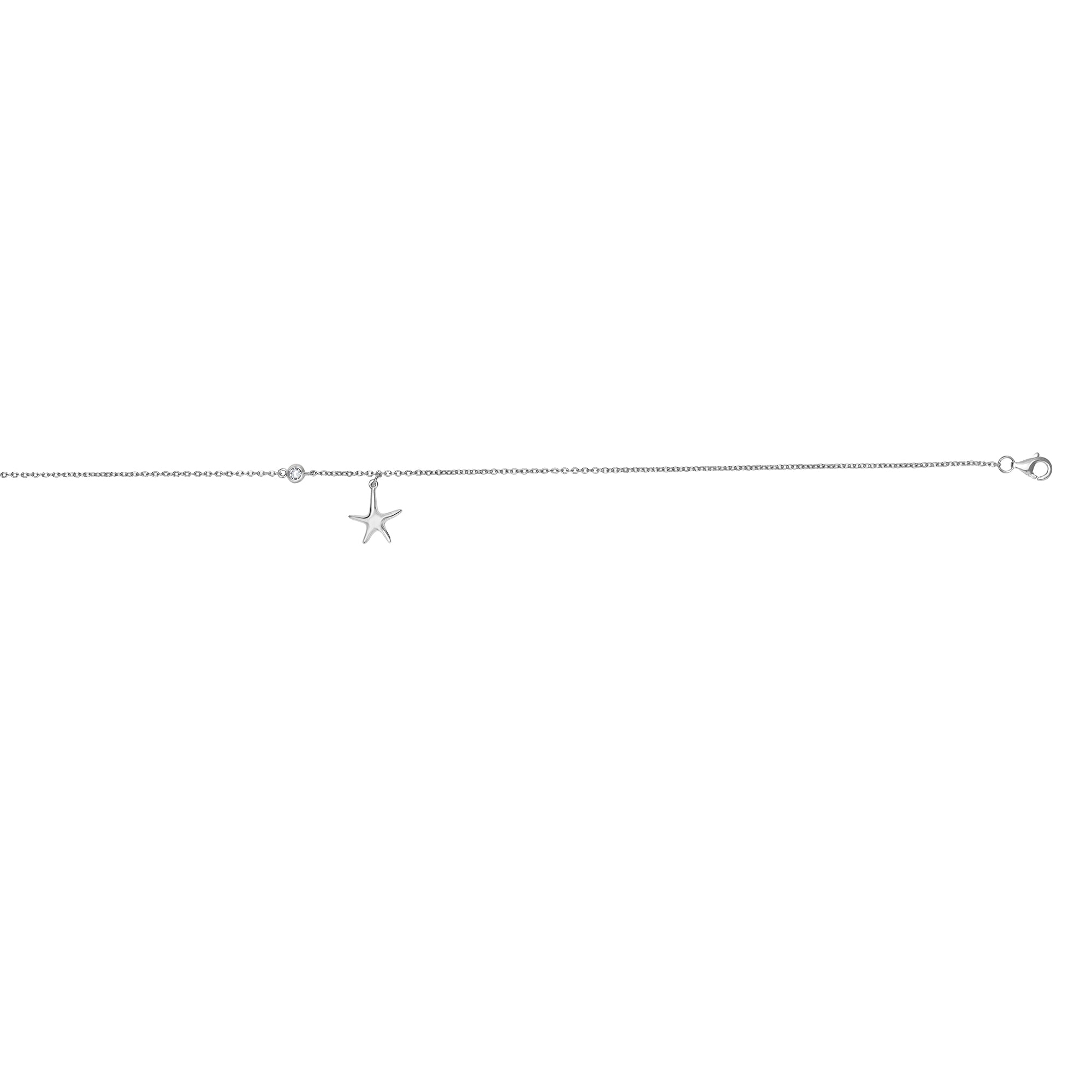 Parkplace Jewelers silver-cz-and-dangle-starfish-anklet-agn2970