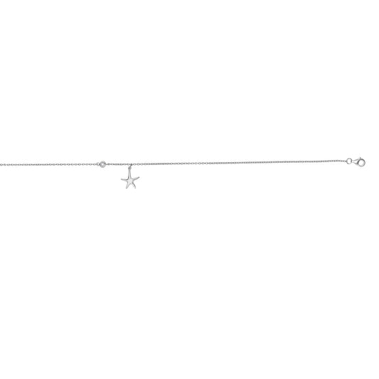 Parkplace Jewelers silver-cz-and-dangle-starfish-anklet-agn2970