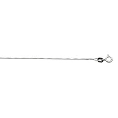White Sterling Silver Polished Classic Box Necklace