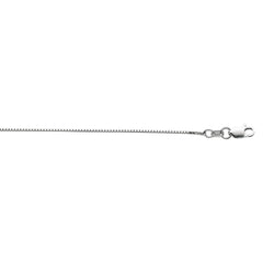 White Sterling Silver Polished Classic Box Necklace