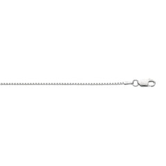 White Sterling Silver Polished Classic Box Necklace