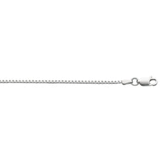 White Sterling Silver Polished Classic Box Necklace