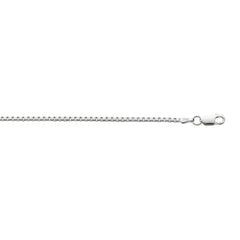 White Sterling Silver Polished Classic Box Necklace
