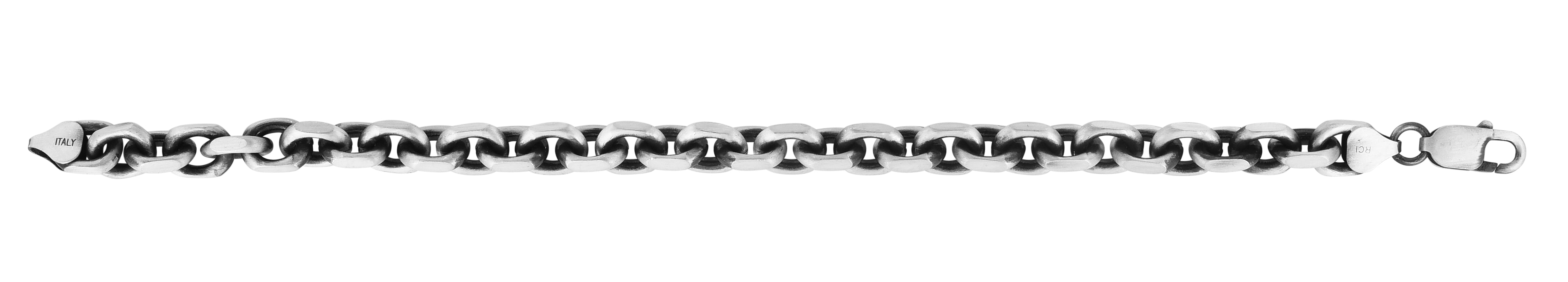 Parkplace Jewelers silver-7-7mm-mens-gunmetal-anchor-chain-necklace-agrc13143