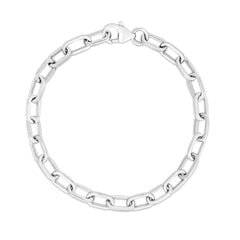 White Sterling Silver Polished Italian Fashion Link Chains Necklace