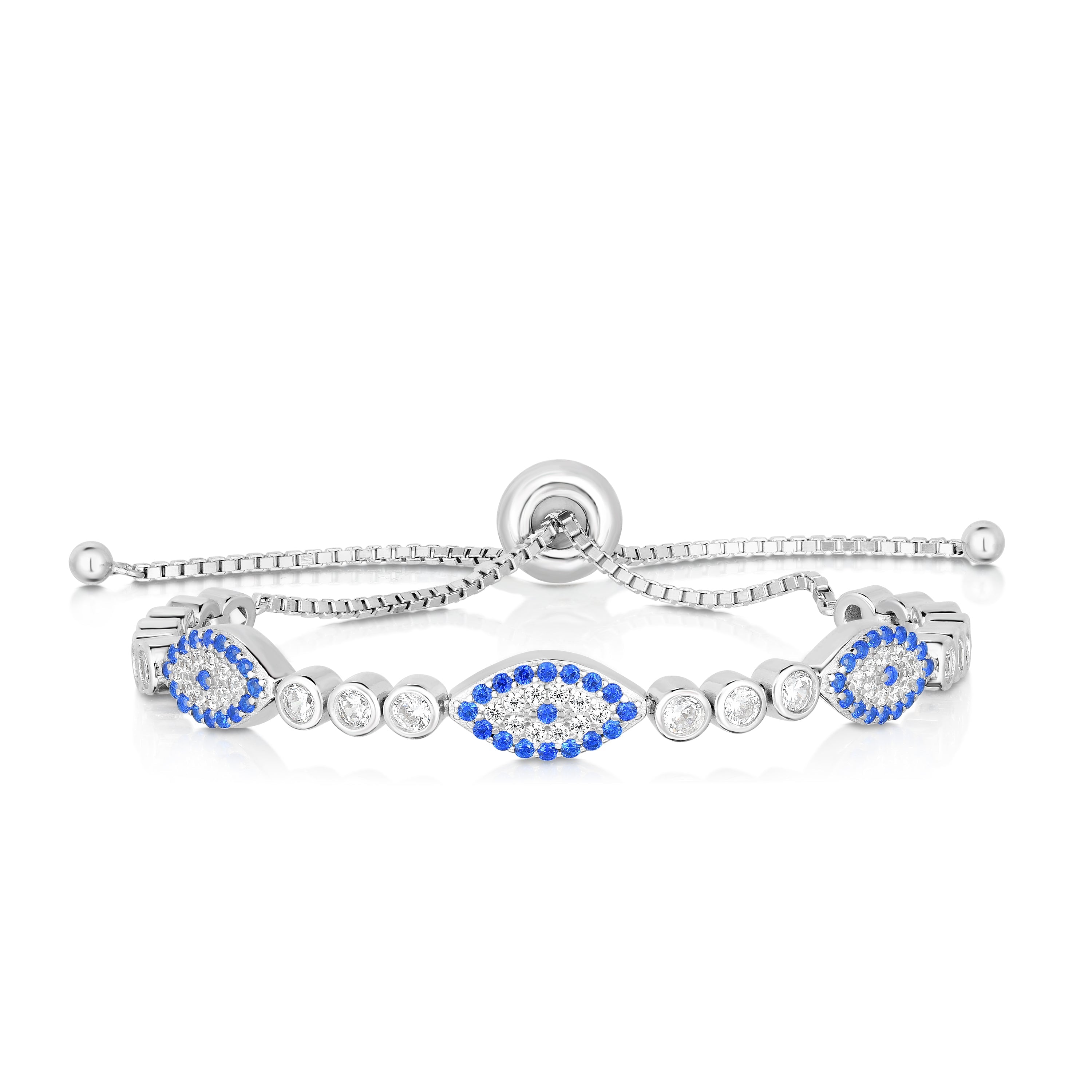 Parkplace Jewelers sterling-silver-cz-evil-eye-station-friendship-bracelet-agrc6657