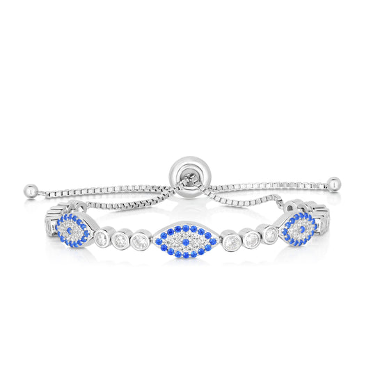 Parkplace Jewelers sterling-silver-cz-evil-eye-station-friendship-bracelet-agrc6657