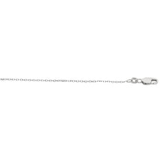 White Sterling Silver Diamond Cut/ Textured Classic Cable Necklace