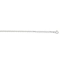 White Sterling Silver Diamond Cut/ Textured Classic Cable Necklace