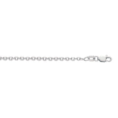 White Sterling Silver Diamond Cut/ Textured Classic Cable Necklace
