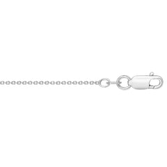 White Sterling Silver Polished Round Cable Necklace