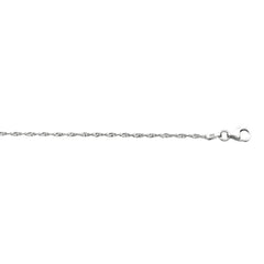 White Sterling Silver Diamond Cut/ Textured Singapore Necklace