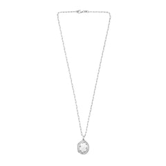 White Sterling Silver Polished Lockets Necklace