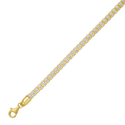Yellow Sterling Silver Polished Gold Plated Ice Necklace