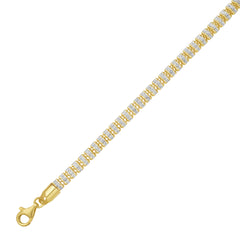 Yellow Sterling Silver Polished Gold Plated Ice Necklace