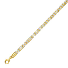 Yellow Sterling Silver Polished Gold Plated Ice Bracelet