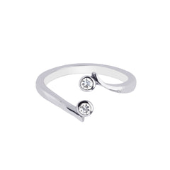 Parkplace Jewelers silver-bypass-toe-ring-with-two-bezel-set-cz-agtr115