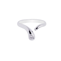 Parkplace Jewelers silver-polished-bypass-toe-ring-with-cz-agtr131