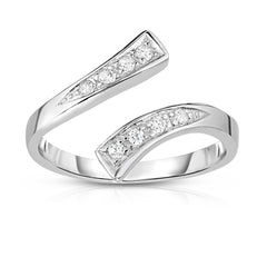 Parkplace Jewelers silver-graduated-bypass-cz-toe-ring-agtr136