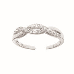 Parkplace Jewelers silver-woven-cz-toe-ring-agtr174