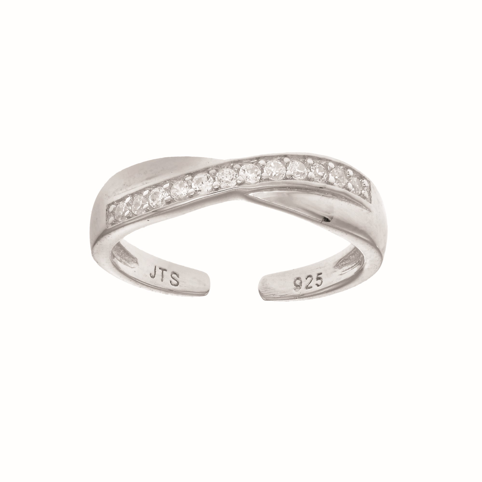 Parkplace Jewelers silver-cz-crisscross-toe-ring-agtr176