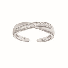 Parkplace Jewelers silver-cz-crisscross-toe-ring-agtr176