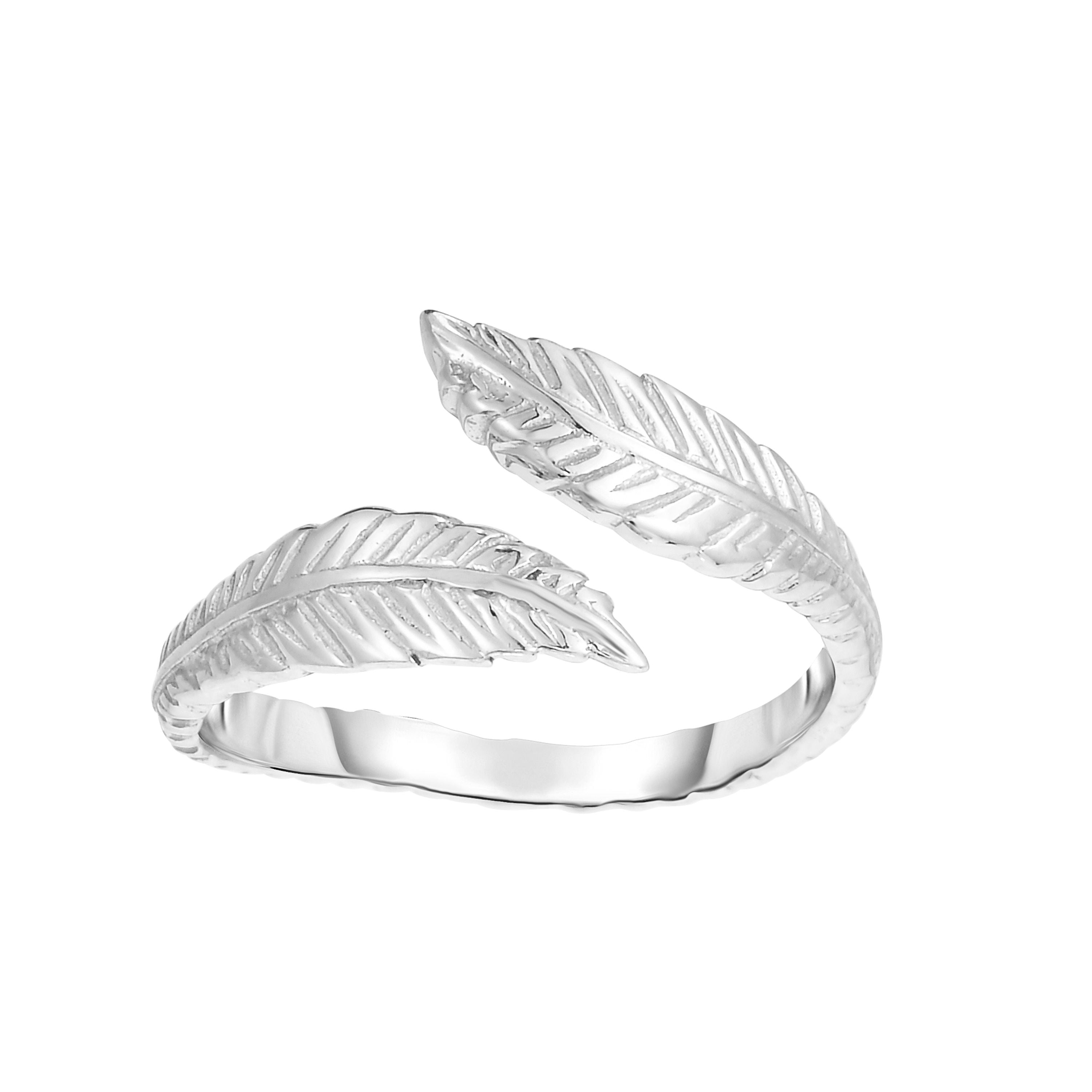 Parkplace Jewelers silver-polished-leaf-bypass-toe-ring-agtr710