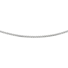 White Sterling Silver Diamond Cut/ Textured Lite Wheat Necklace