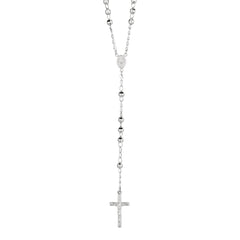 White Sterling Silver Diamond Cut/ Textured Religious Fashion Necklace