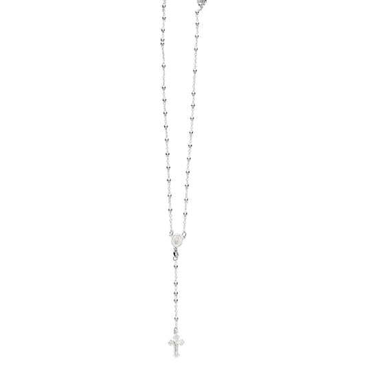 White Sterling Silver Polished Religious Fashion Necklace