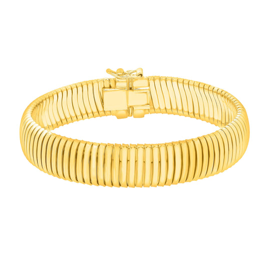Yellow Sterling Silver Polished Tubogas Bracelet