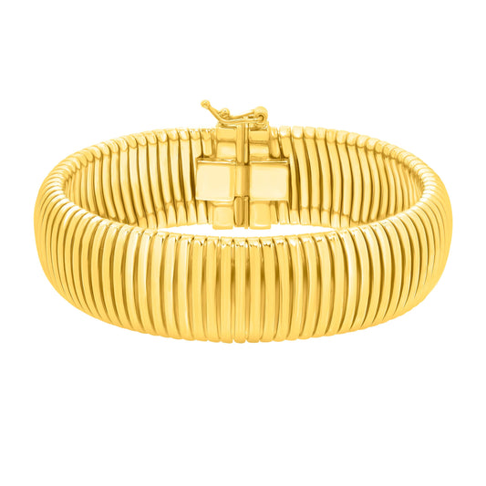Yellow Sterling Silver Polished Tubogas Bracelet