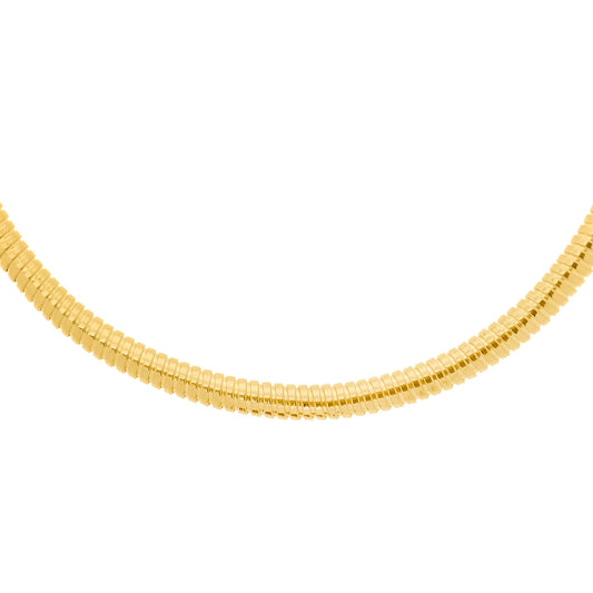 Yellow Sterling Silver Polished Tubogas Necklace