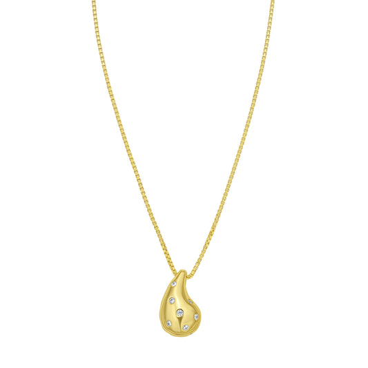 Yellow Sterling Silver Polished Silver With Gold Plating Necklace