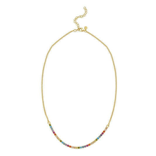 Yellow Sterling Silver Polished Rainbow Fashion Necklace