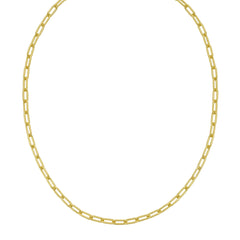 Yellow Sterling Silver Polished Paperclip Necklace